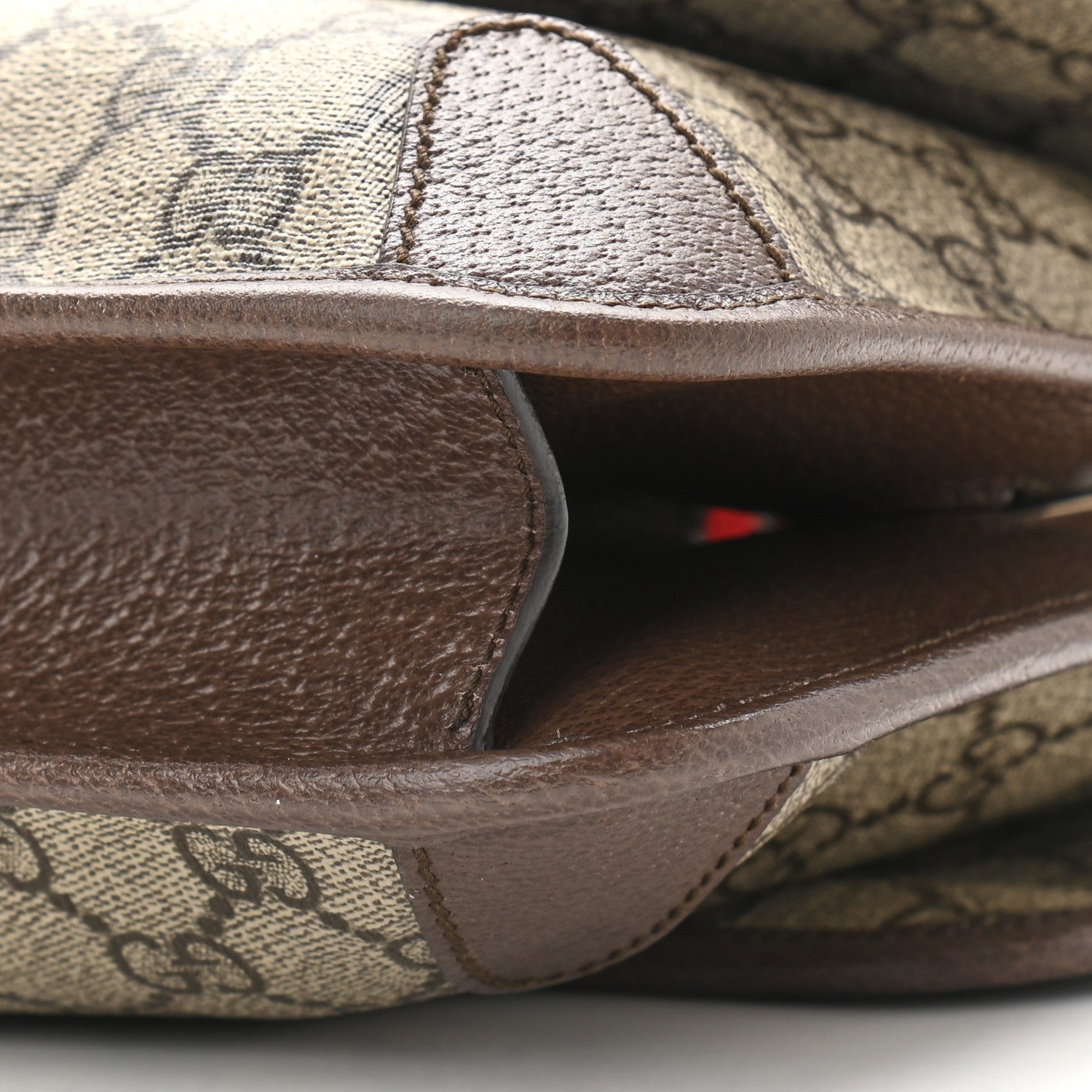 Gucci GG Supreme Monogram Web Small Neo Vintage Double Flap Messenger Bag Beige New Acero 10 of 10