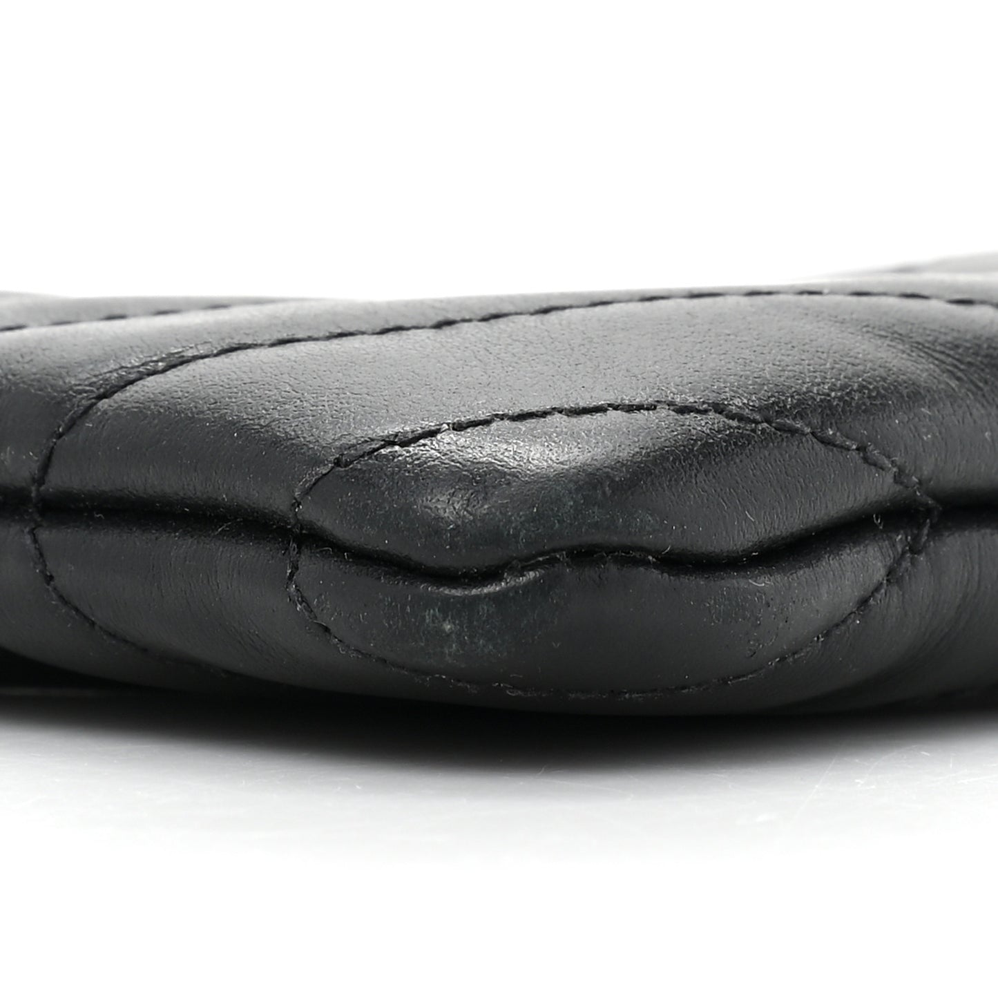 Calfskin Matelasse Monogram Key Pouch Black