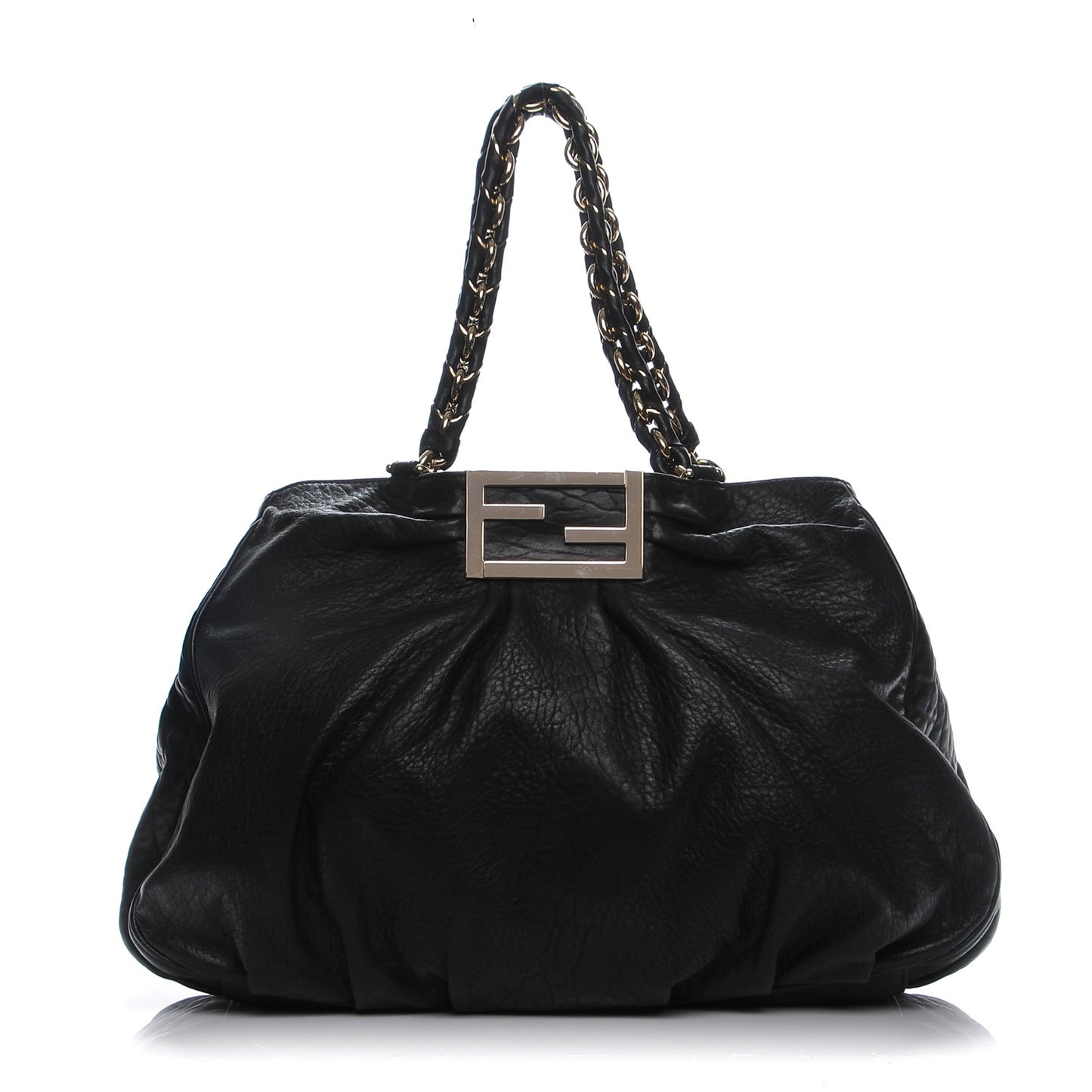 Crinkled Lambskin Mia Tote Black