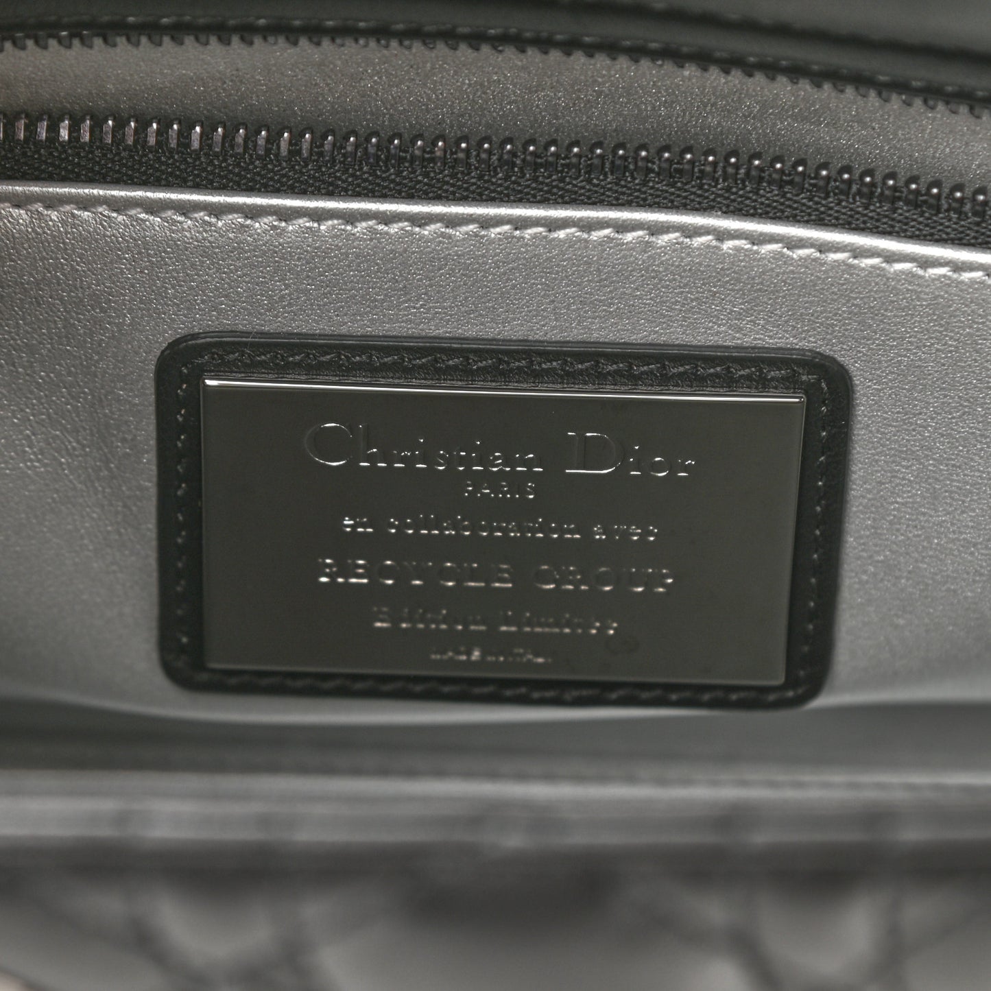 Lambskin Cannage Embossed Medium Recycle Group Lady Dior Art 5 Black
