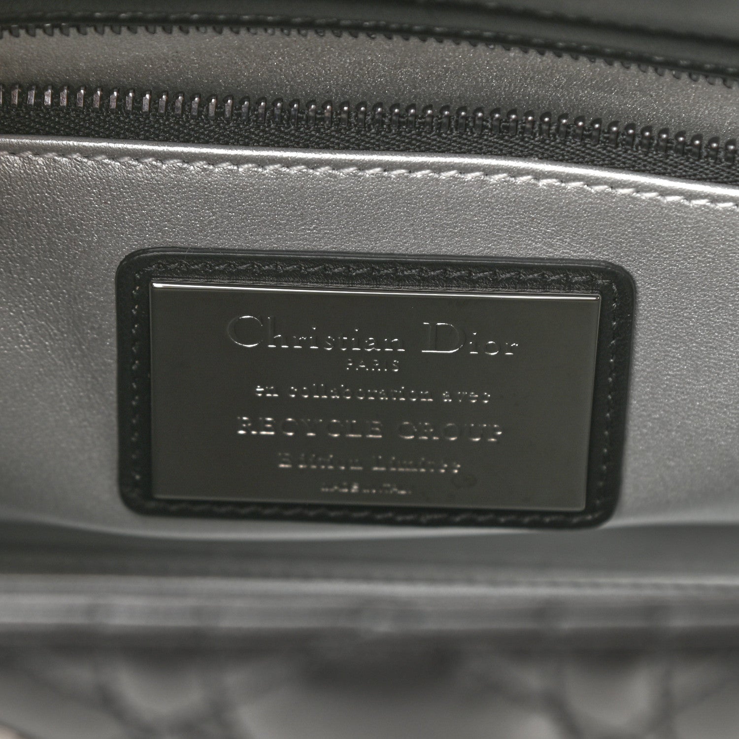 Christian Dior Lambskin Cannage Embossed Medium Recycle Group Lady Dior Art 5 Black 6 of 8