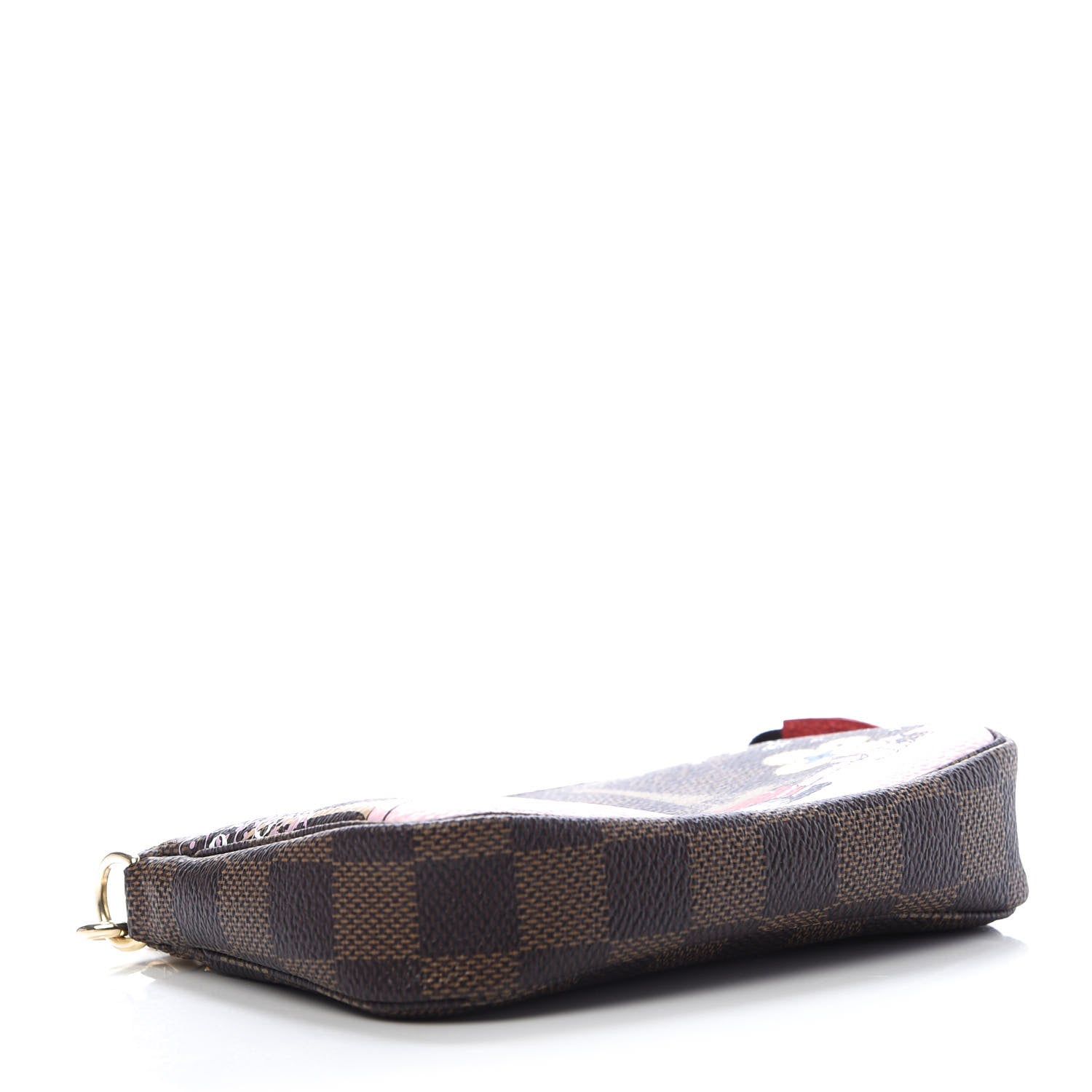 Louis Vuitton Damier Ebene 2019 Christmas Animation Mini Pochette Accessories Red 4 of 7