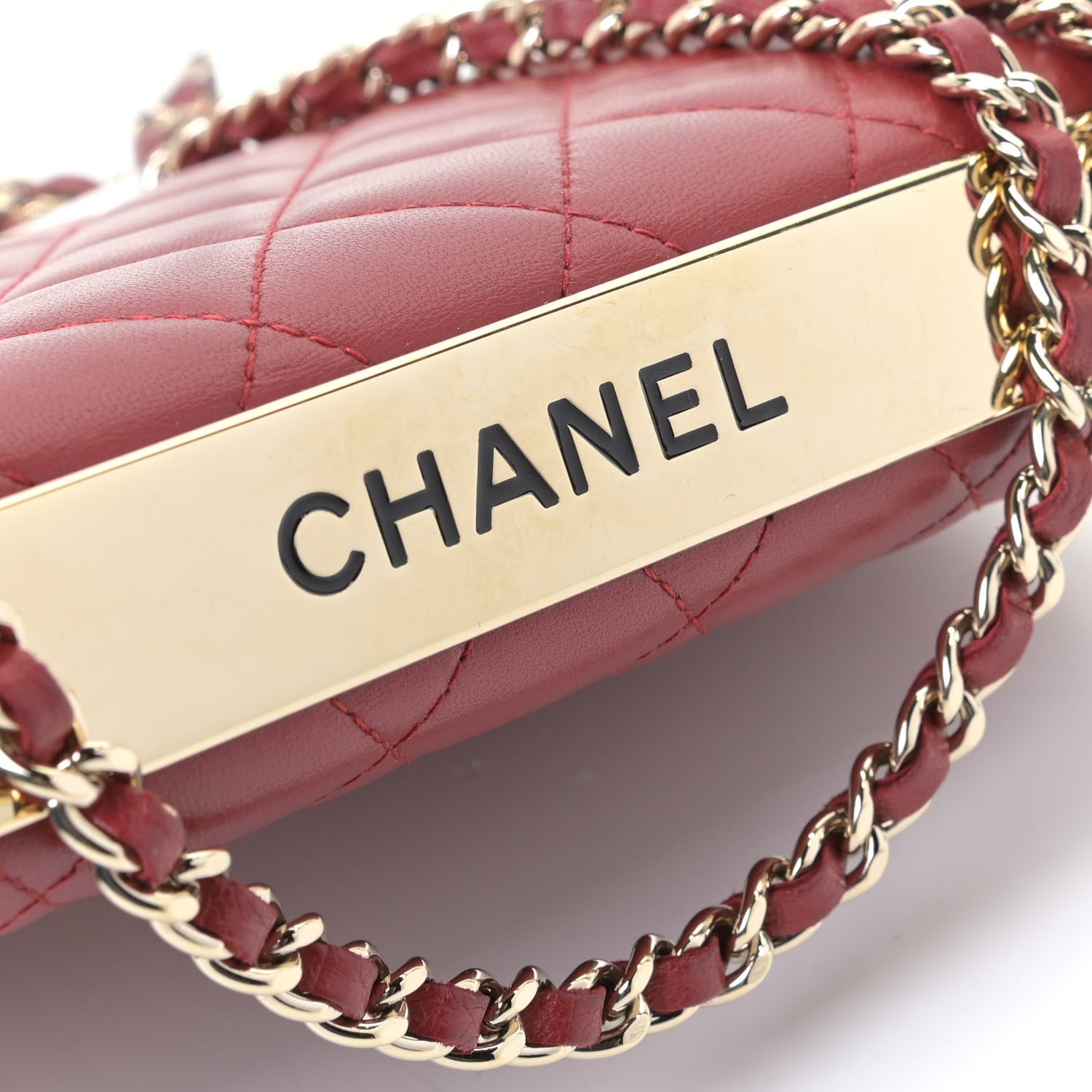 Chanel Lambskin Quilted Trendy CC Wallet On Chain WOC Red 14 of 14