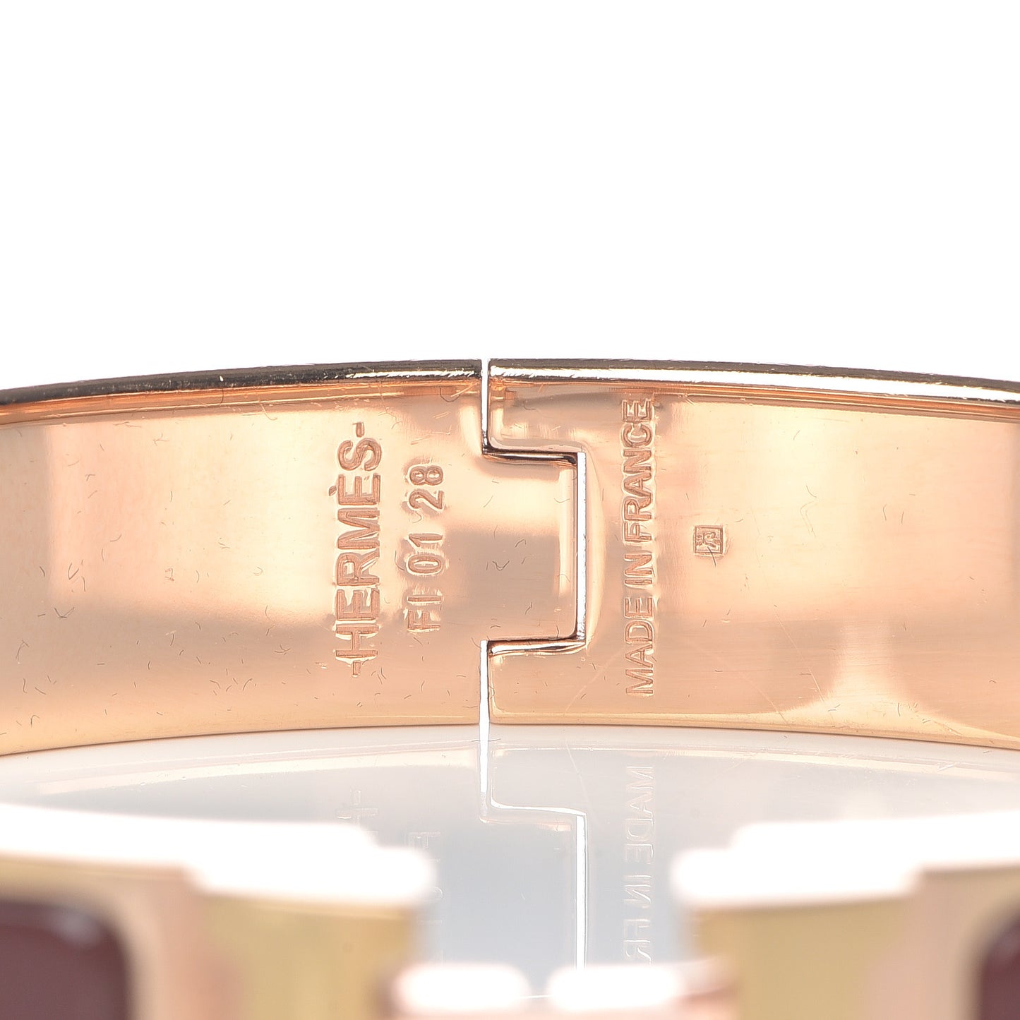 Enamel Narrow Clic Clac H Bracelet PM Acajou