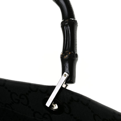 Gucci Nylon Monogram Bamboo Handle Bag Black 7 of 11