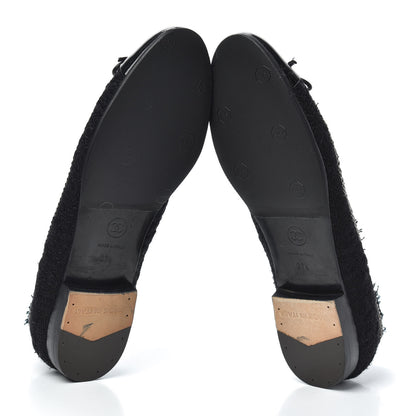Chanel Tweed Patent Cap Toe Ballerina Flats 37.5 Black 7 of 7