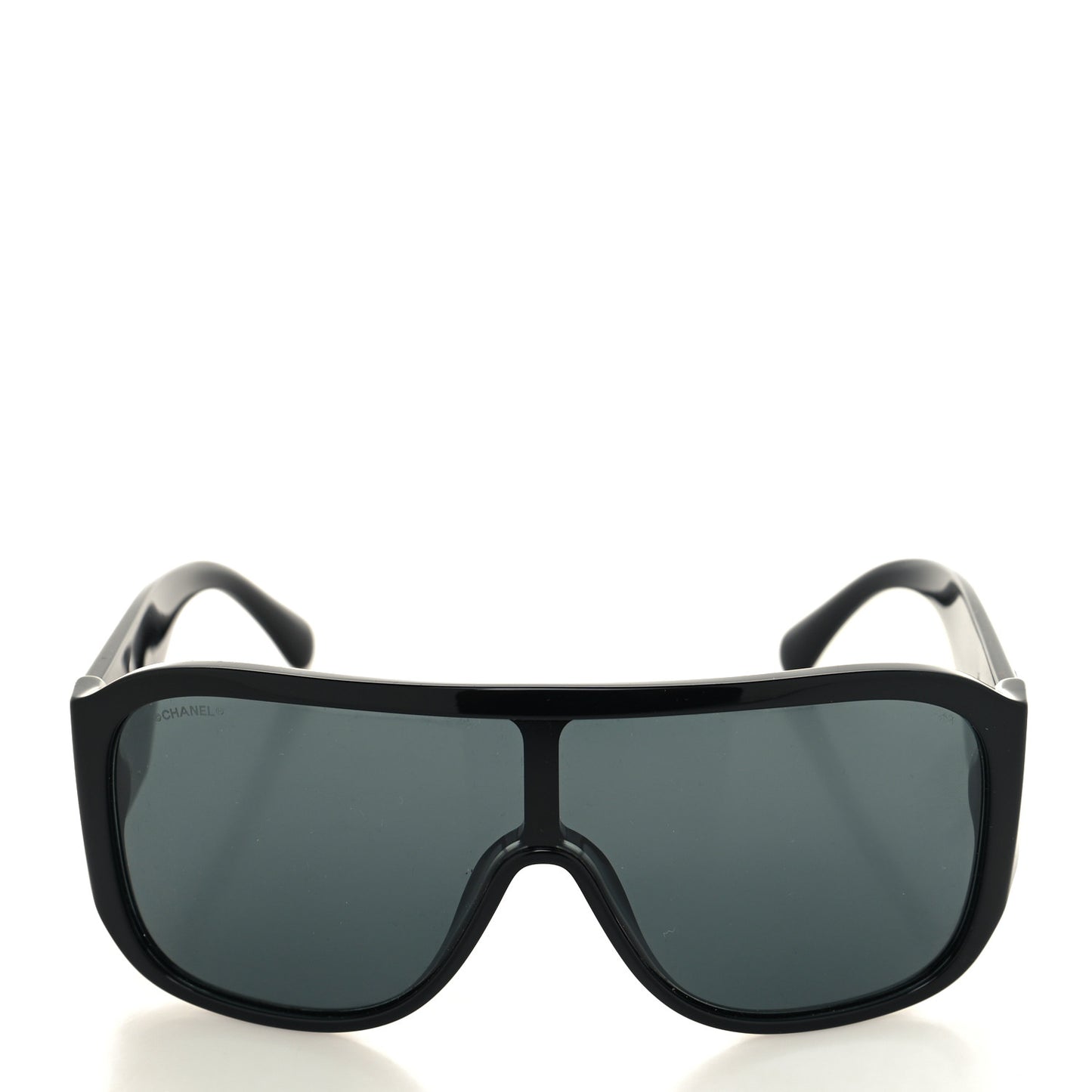 Acetate Crystal CC Shield Sunglasses 5466-B-A Black