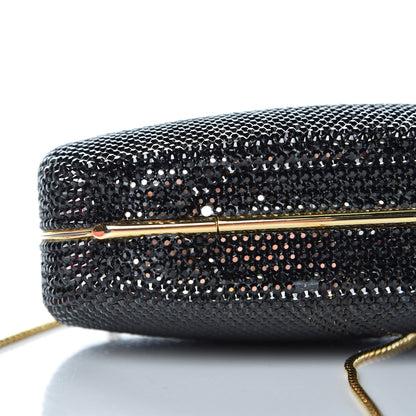 Judith Leiber Swarovski Crystal Minaudiere Clutch Black Gold 9 of 9
