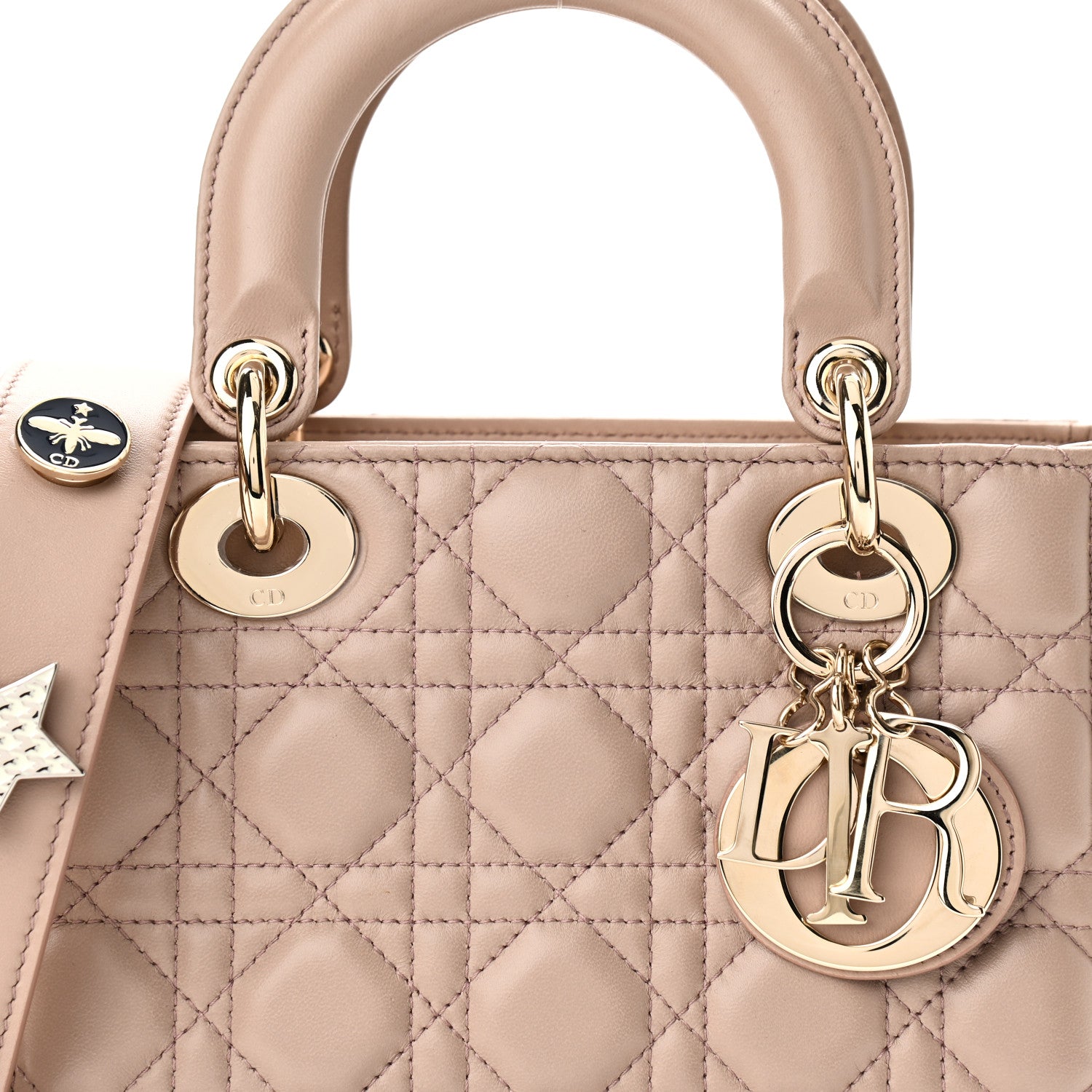 Christian Dior Lambskin Cannage Small Lucky Badges My Lady Dior Taupe 22 of 25