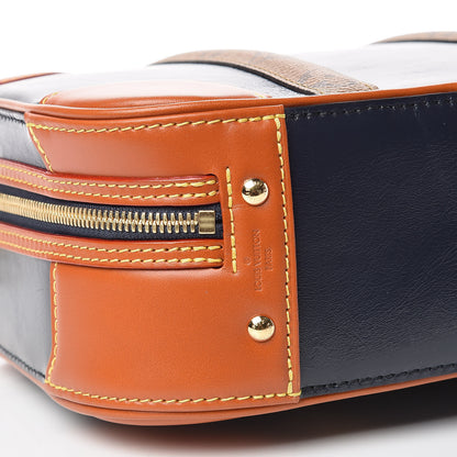 Louis Vuitton Calfskin Reverse Monogram Valisette PM Navy Caramel 8 of 12