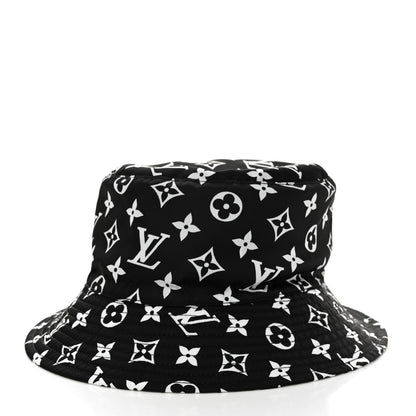 Louis Vuitton Nylon Monogram Reversible Bob Bucket Hat S Black White 9 of 14