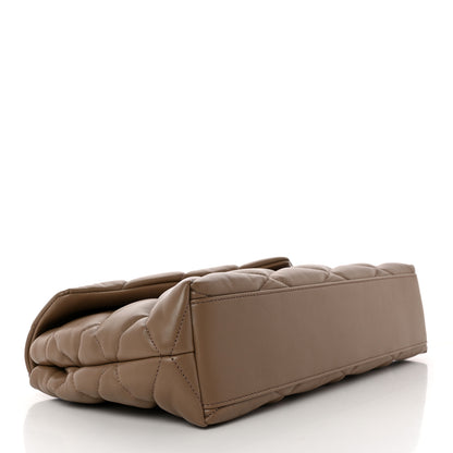 Saint Laurent Lambskin Quilted Sade Puffer Envelope Clutch Dark Beige 4 of 7