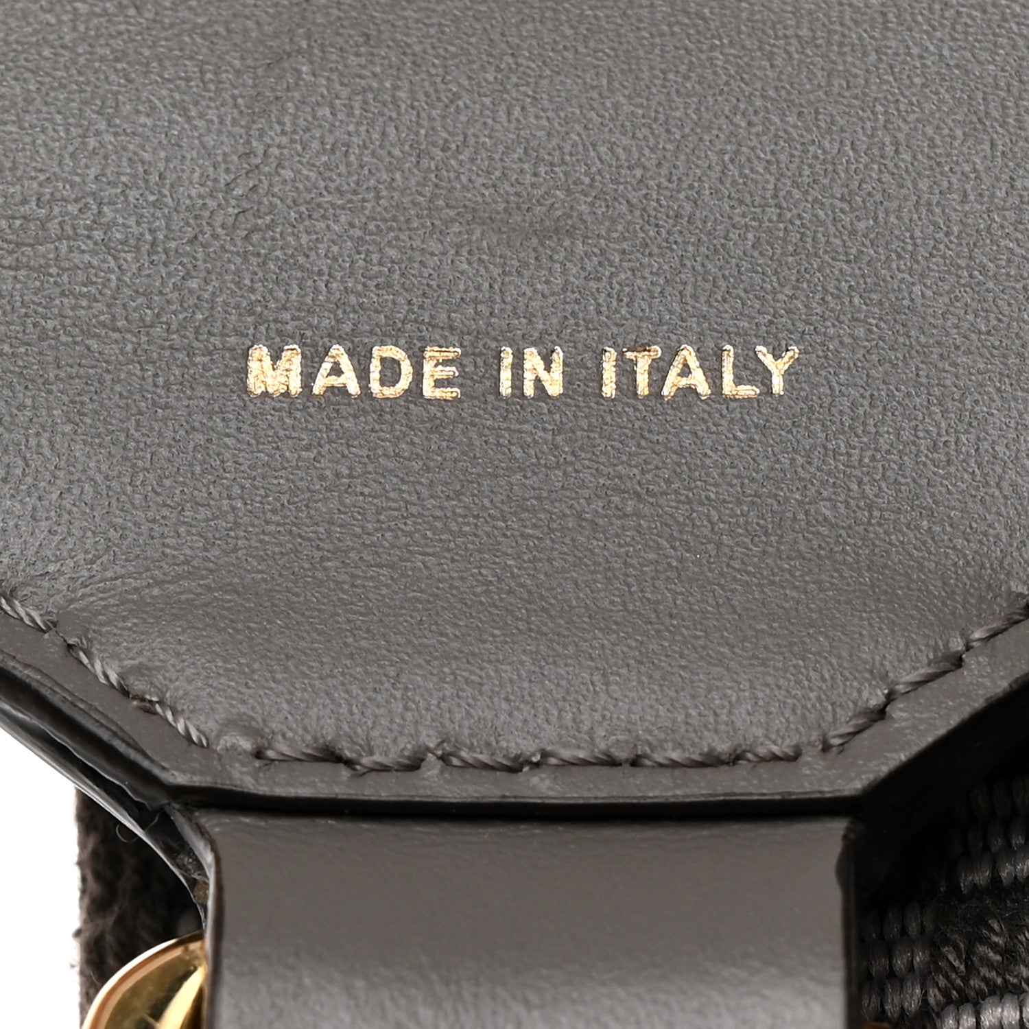 Fendi Ribbon Vitello King Logo Embossed Gingham Woven Adjustable Strap You Moon Ghiaia 4 of 7