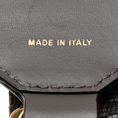 Fendi Ribbon Vitello King Logo Embossed Gingham Woven Adjustable Strap You Moon Ghiaia 4 of 7