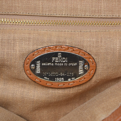 Fendi Cuoio Romano Raffia Selleria Large Peekaboo Iconic Satchel Caramel 7 of 14