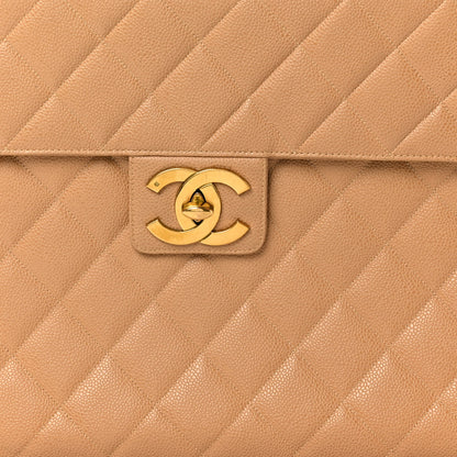 Chanel Caviar Quilted Briefcase Laptop Bag Beige 9 of 12