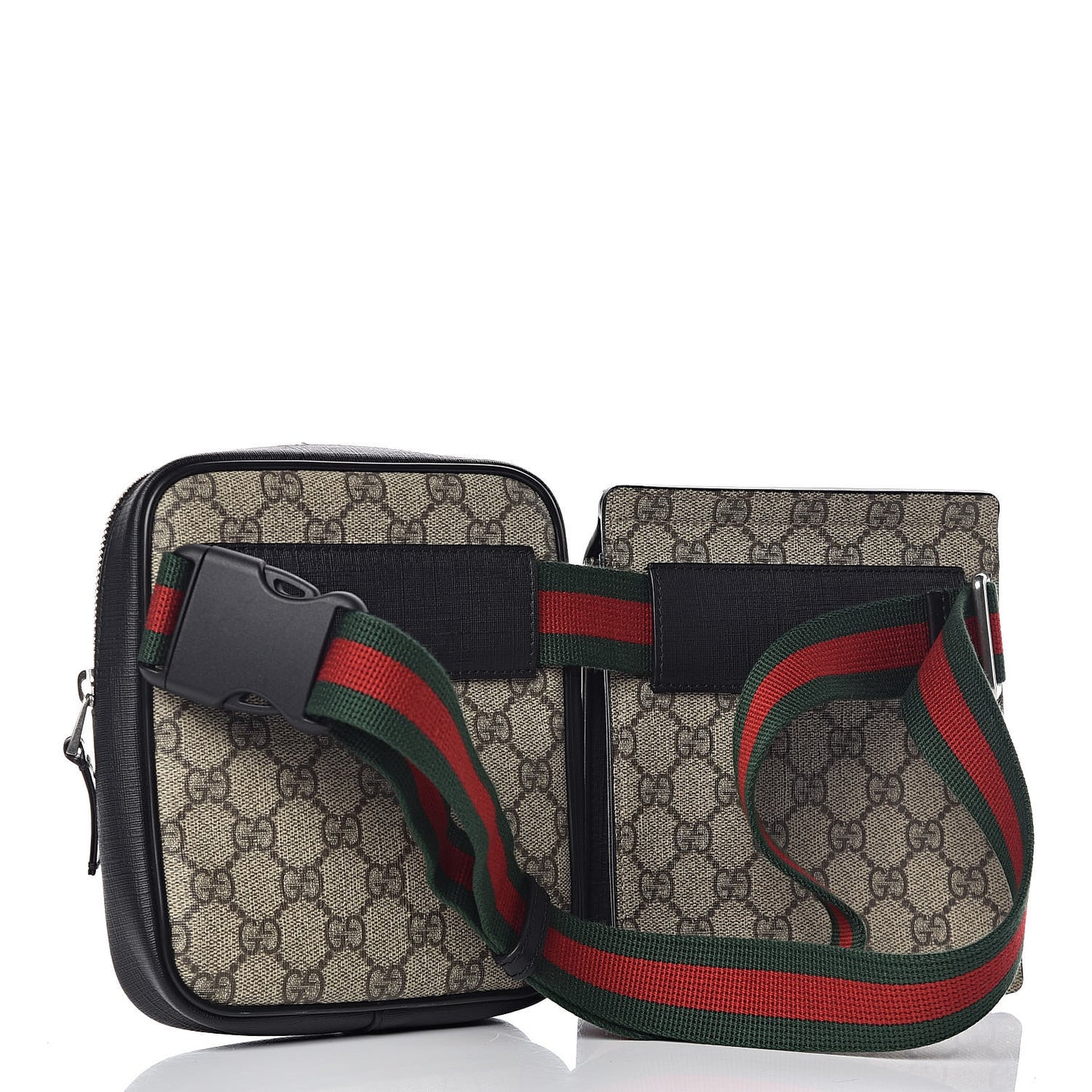 GG Supreme Monogram Web Belt Bag Black