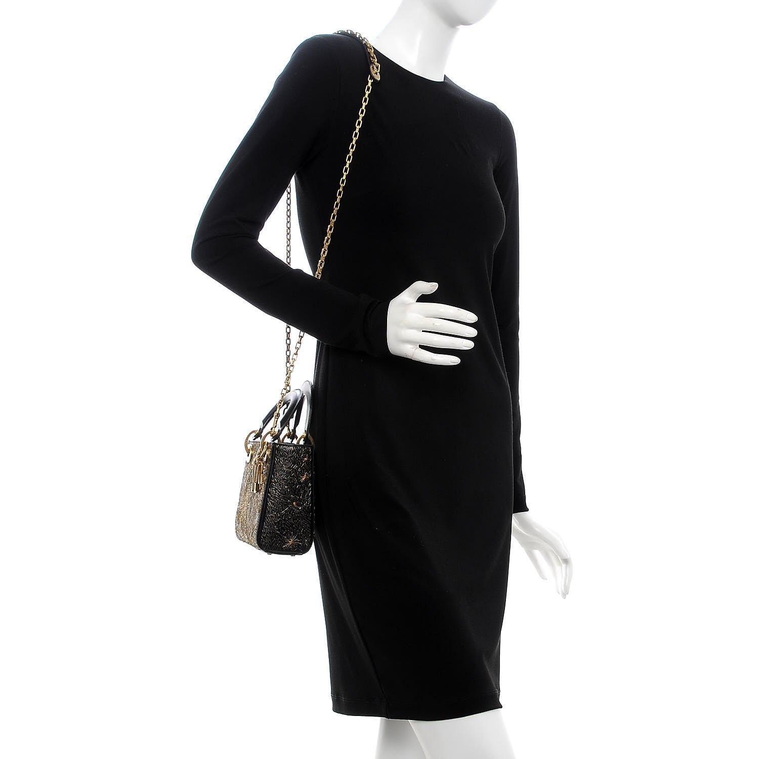 Christian Dior Smooth Calfskin Embroidered Mini The Moon in My Eyes Lady Dior Black 2 of 6