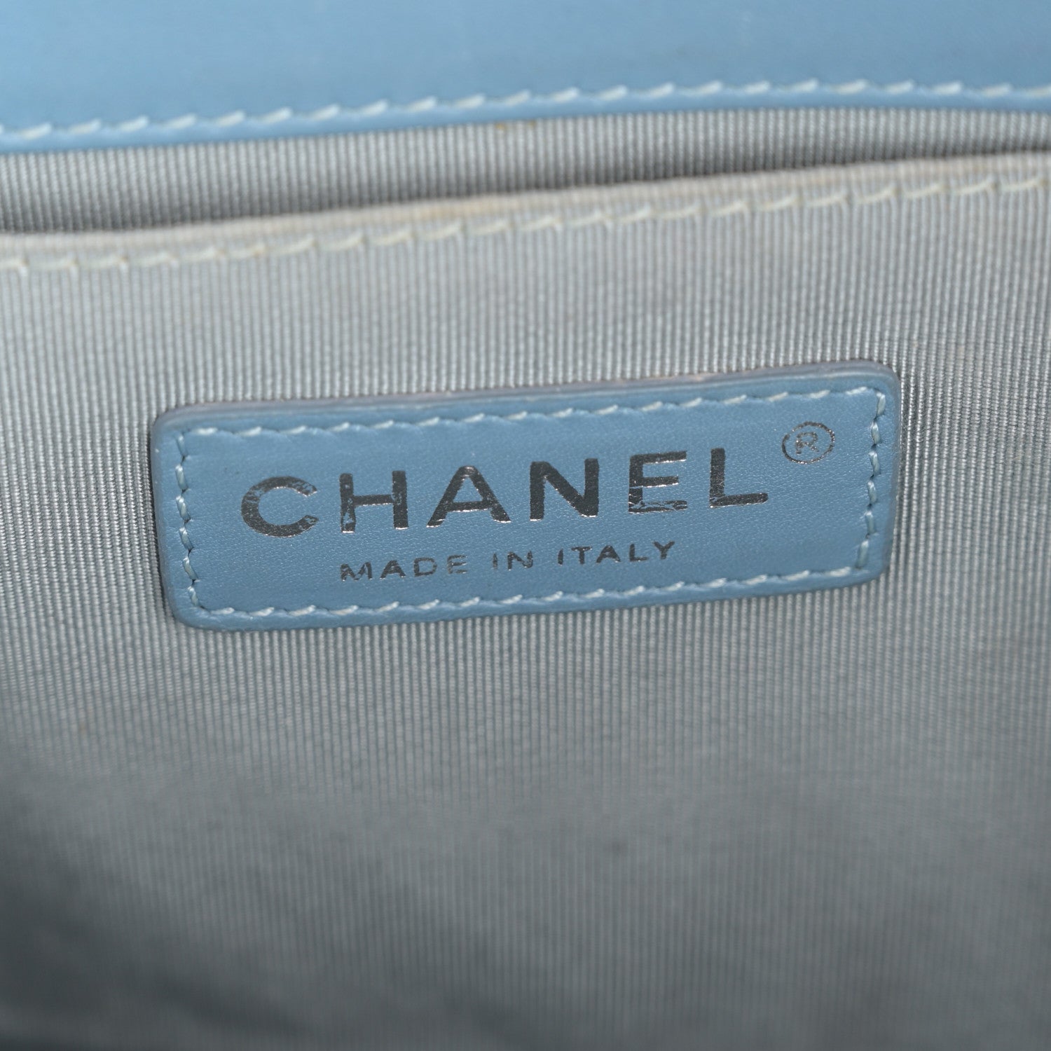 Chanel Patent Calfskin Medium Plexiglass Boy Flap Light Blue 6 of 16
