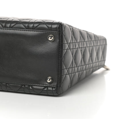 Christian Dior Lambskin Cannage Large Lady Dior Black 10 of 14