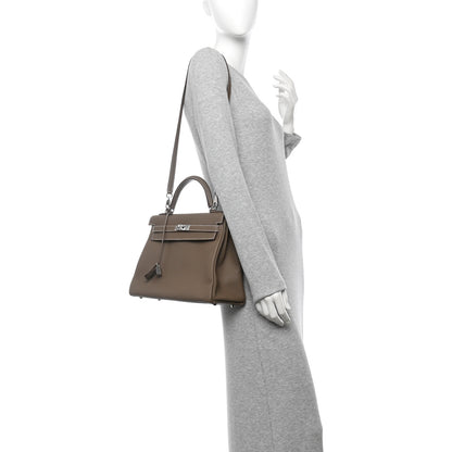 Hermes Togo Kelly Retourne 32 Etoupe 2 of 11
