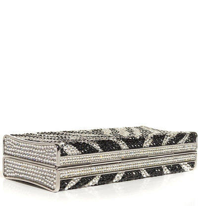 Judith Leiber Swarovski Crystal Zebra Miniaudiere Clutch Black White 4 of 7
