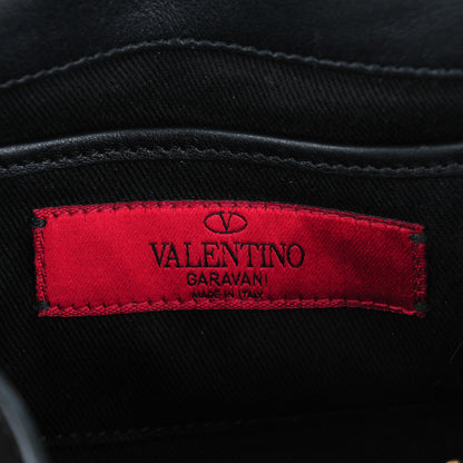 Valentino Garavani Vitello Mini Rockstud Flap Saddle Crossbody Bag Black 6 of 7
