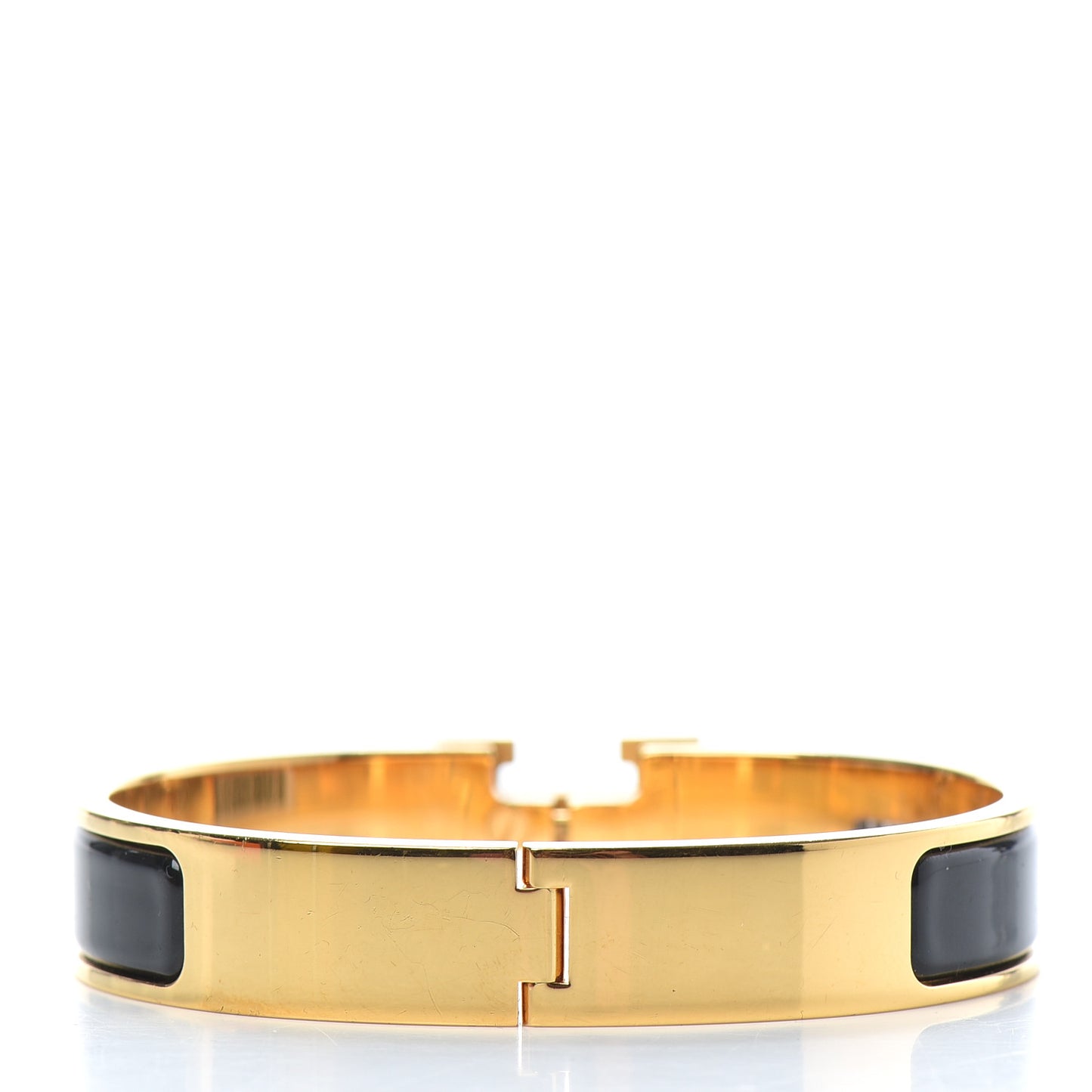 Enamel Narrow Clic Clac H Bracelet GM Black