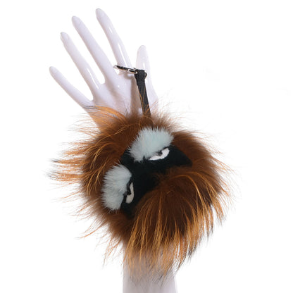 Fendi Fox Mink Rabbit Fur Vitello Flamingo Kooky Monster Bag Bug Charm Zucca Multicolor Black 2 of 6