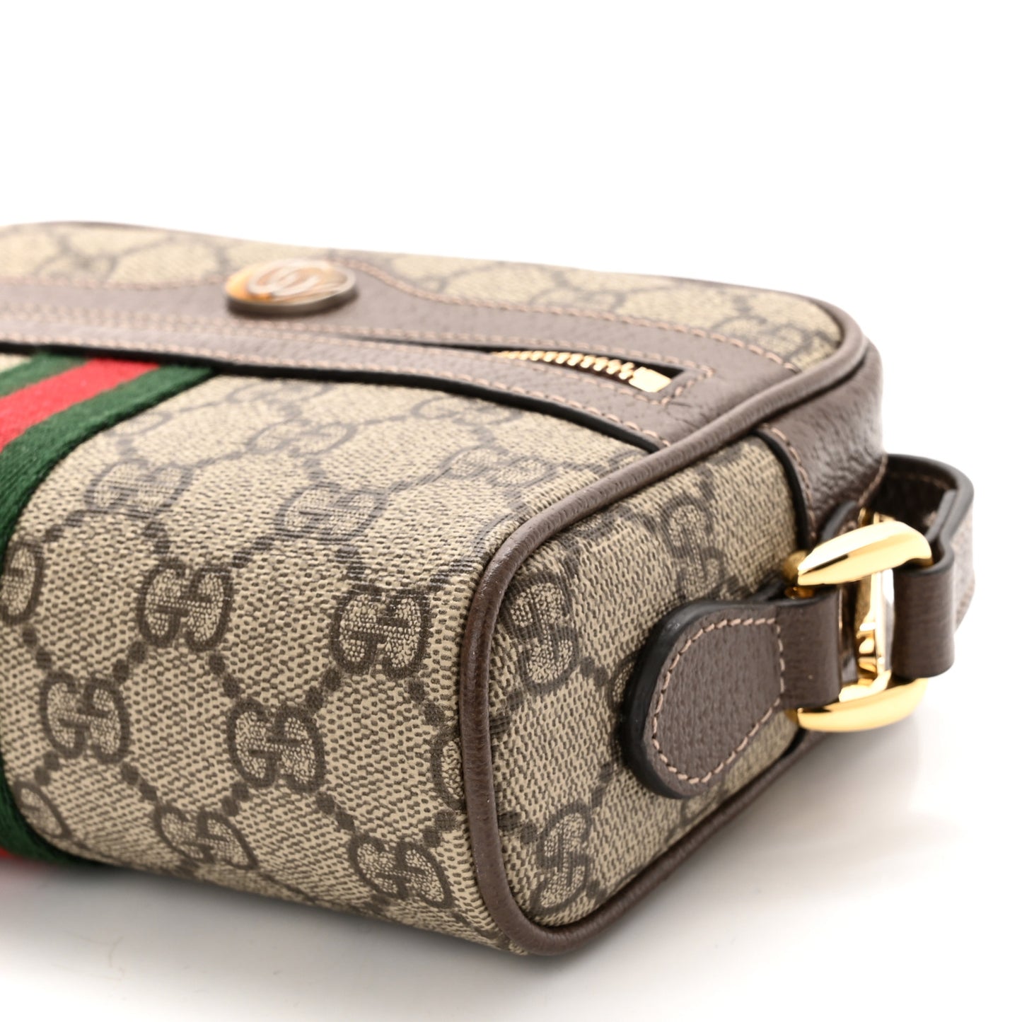 GG Supreme Monogram Web Mini Ophidia Shoulder Bag Brown
