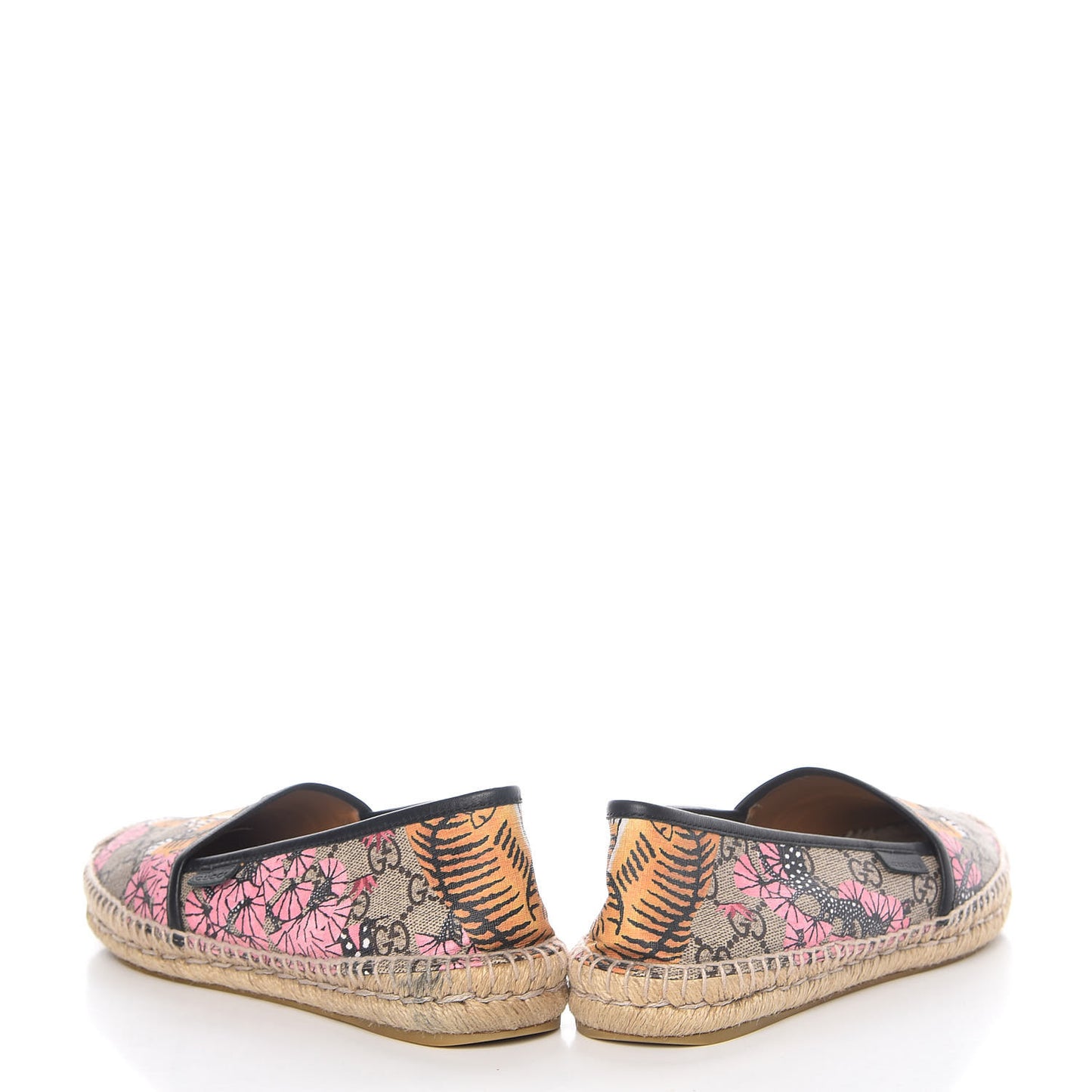 GG Supreme Monogram Bengal Espadrilles 39.5 Beige Pink