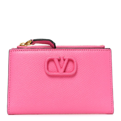 Valentino Garavani Calfskin Vlogo Zip Wallet Feminine Pink 1 of 7