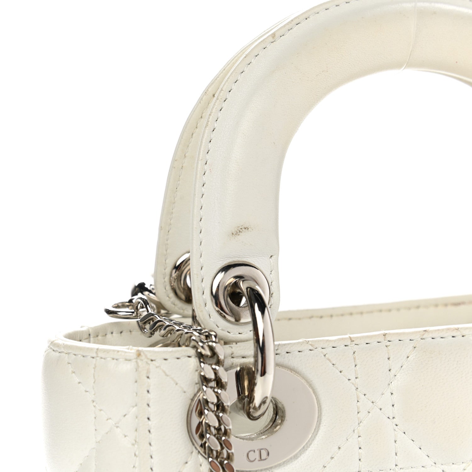 Christian Dior Lambskin Cannage Mini Lady Dior White 16 of 16