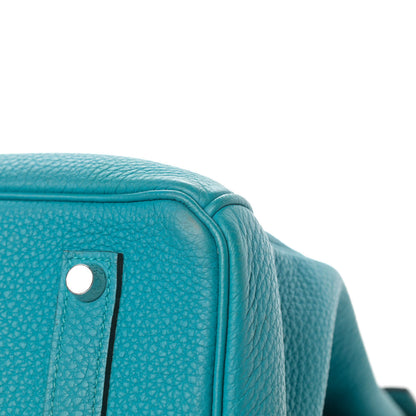Hermes Taurillon Clemence Birkin 35 Turquoise 12 of 15