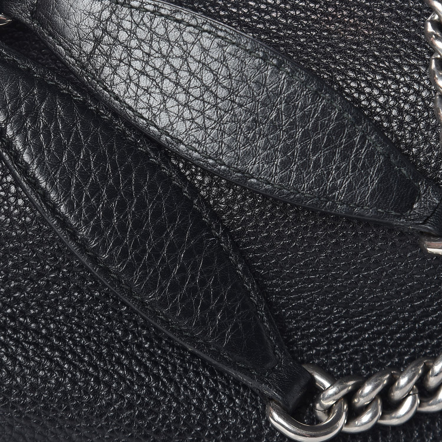 Gucci Pebbled Calfskin Studded Medium Soho Chain Shoulder Bag Black 13 of 16