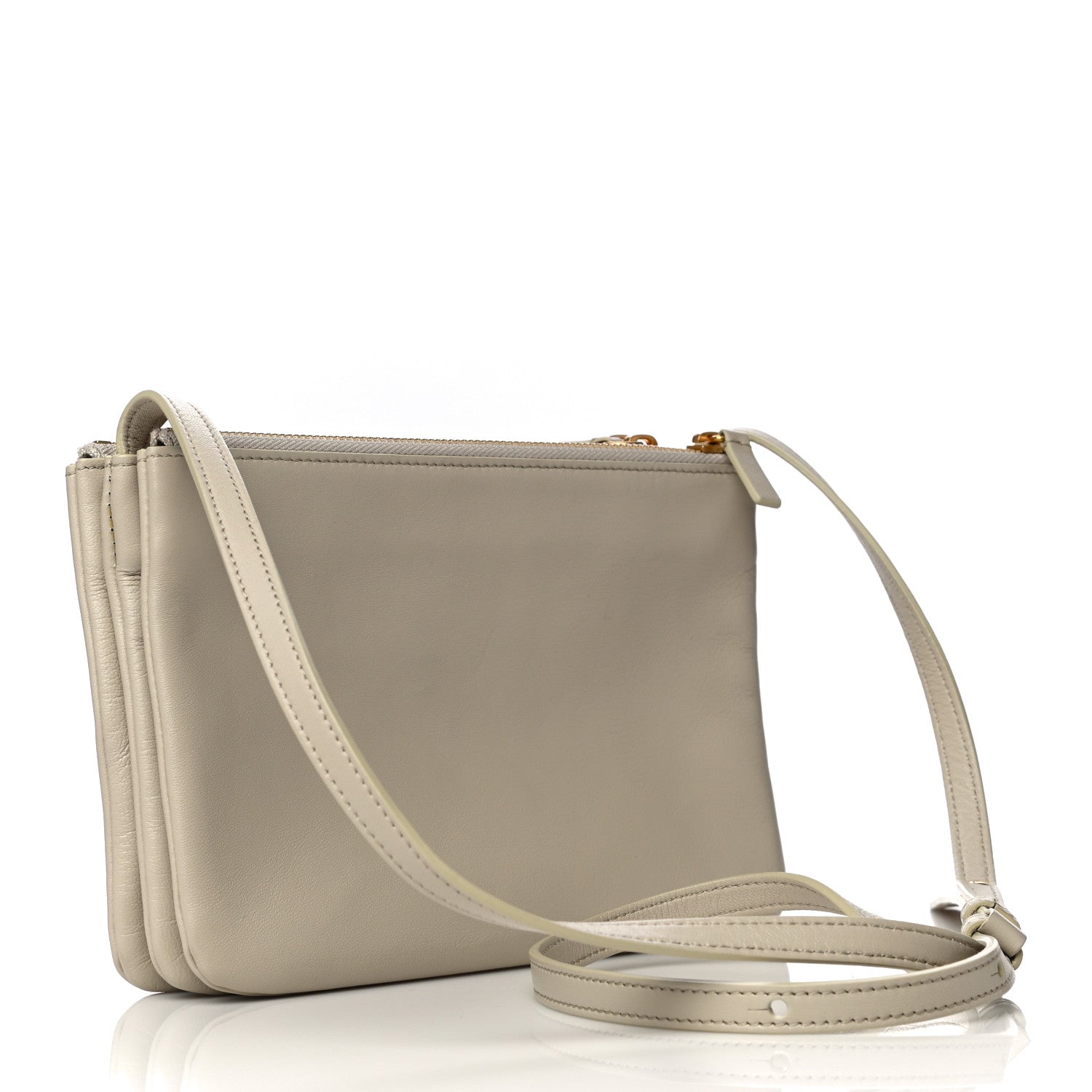 Celine Lambskin Small Trio Crossbody Bag Beige 2 of 12