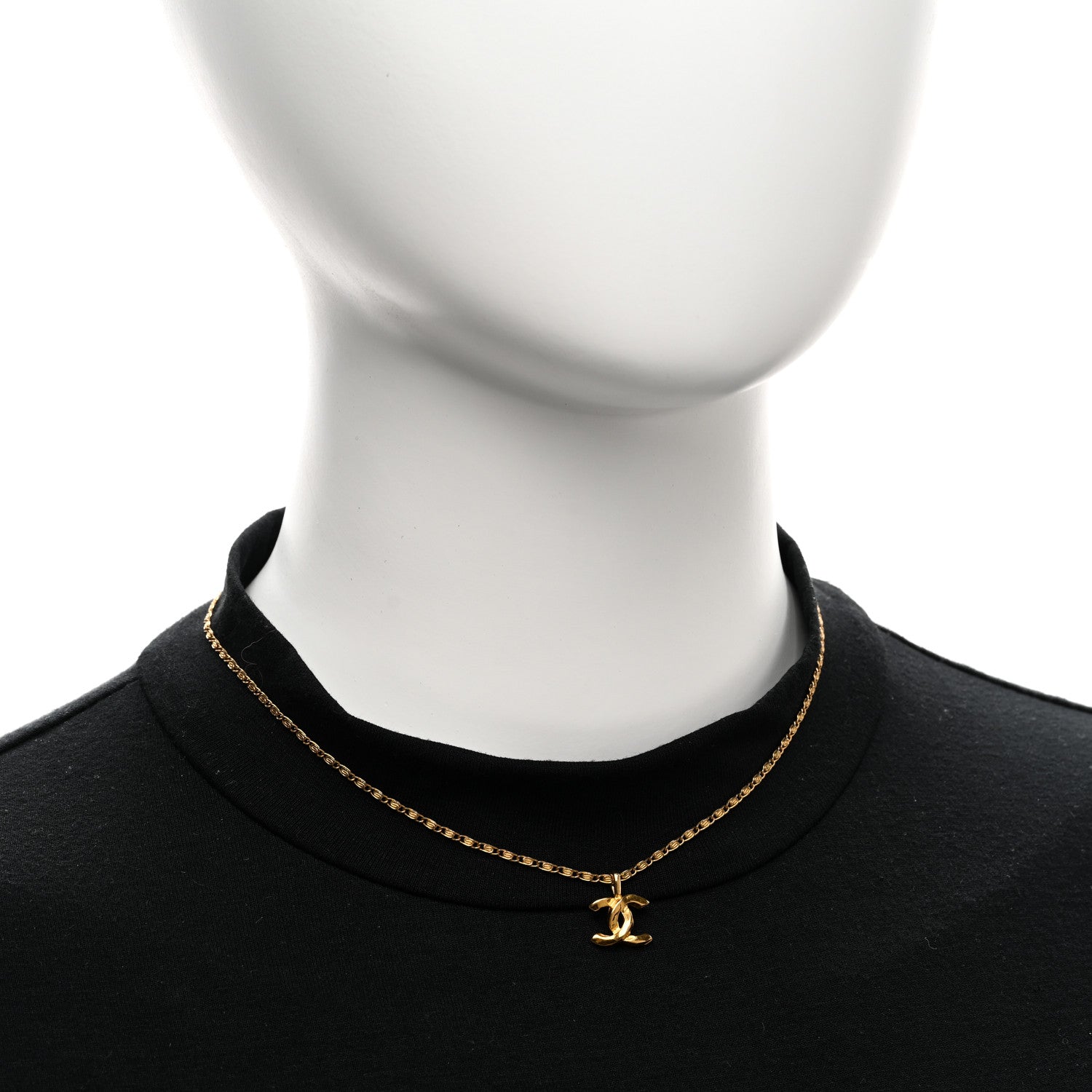 Chanel Metal CC Chain Pendant Necklace Gold 2 of 5