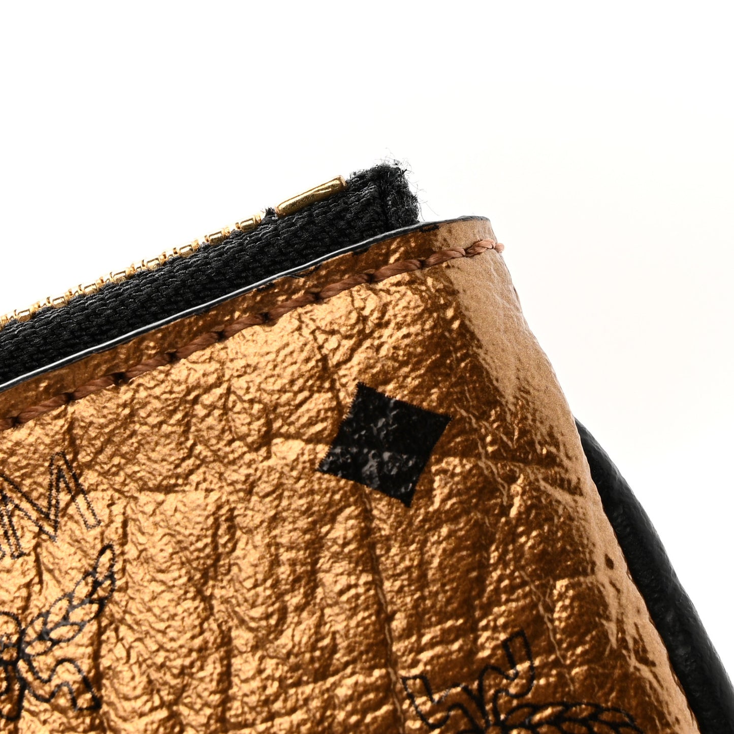 Metallic Visetos Medium Crossbody Pouch Gold