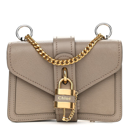 Chloe Shiny Goatskin Calfskin Mini Aby Chain Shoulder Bag Motty Grey 1 of 10