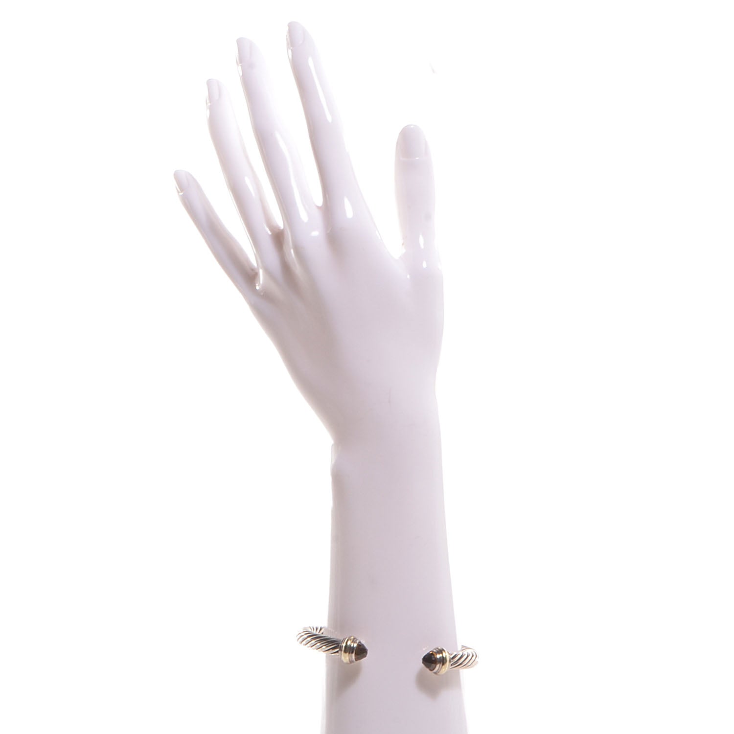 David Yurman Sterling Silver 14K Yellow Gold Citrine 7mm Cable Classics Bracelet 2 of 6