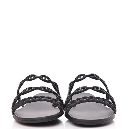Hermes Rubber Chaine d'Ancre Rivage Sandals 35 Black 2 of 8
