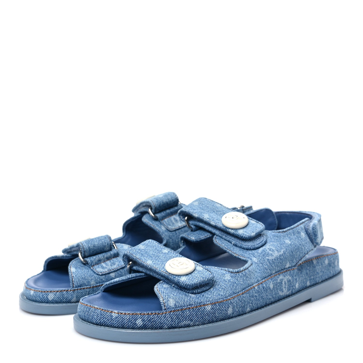 Chanel Denim CC Dad Sandals 39 Light Blue 3 of 9