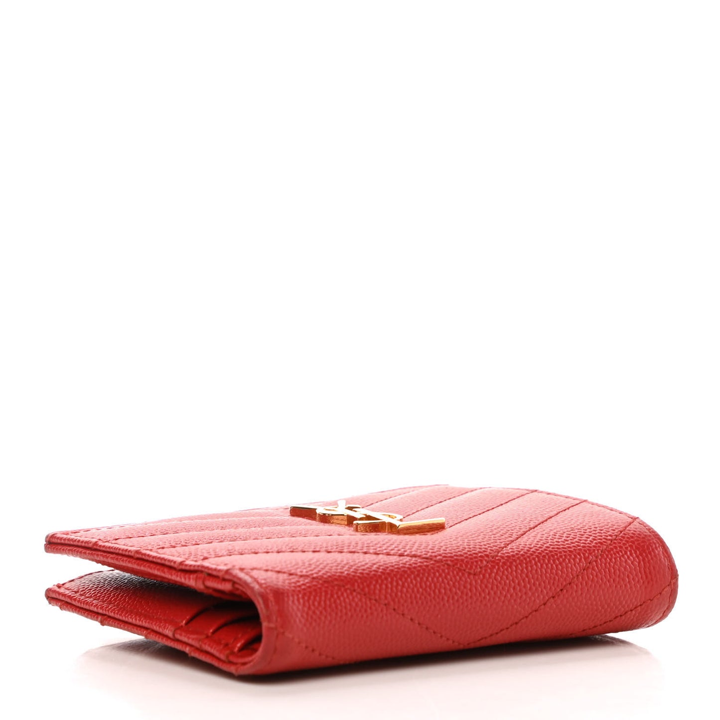 Grain De Poudre Matelasse Chevron Monogram Zipped Card Case Bandana Red