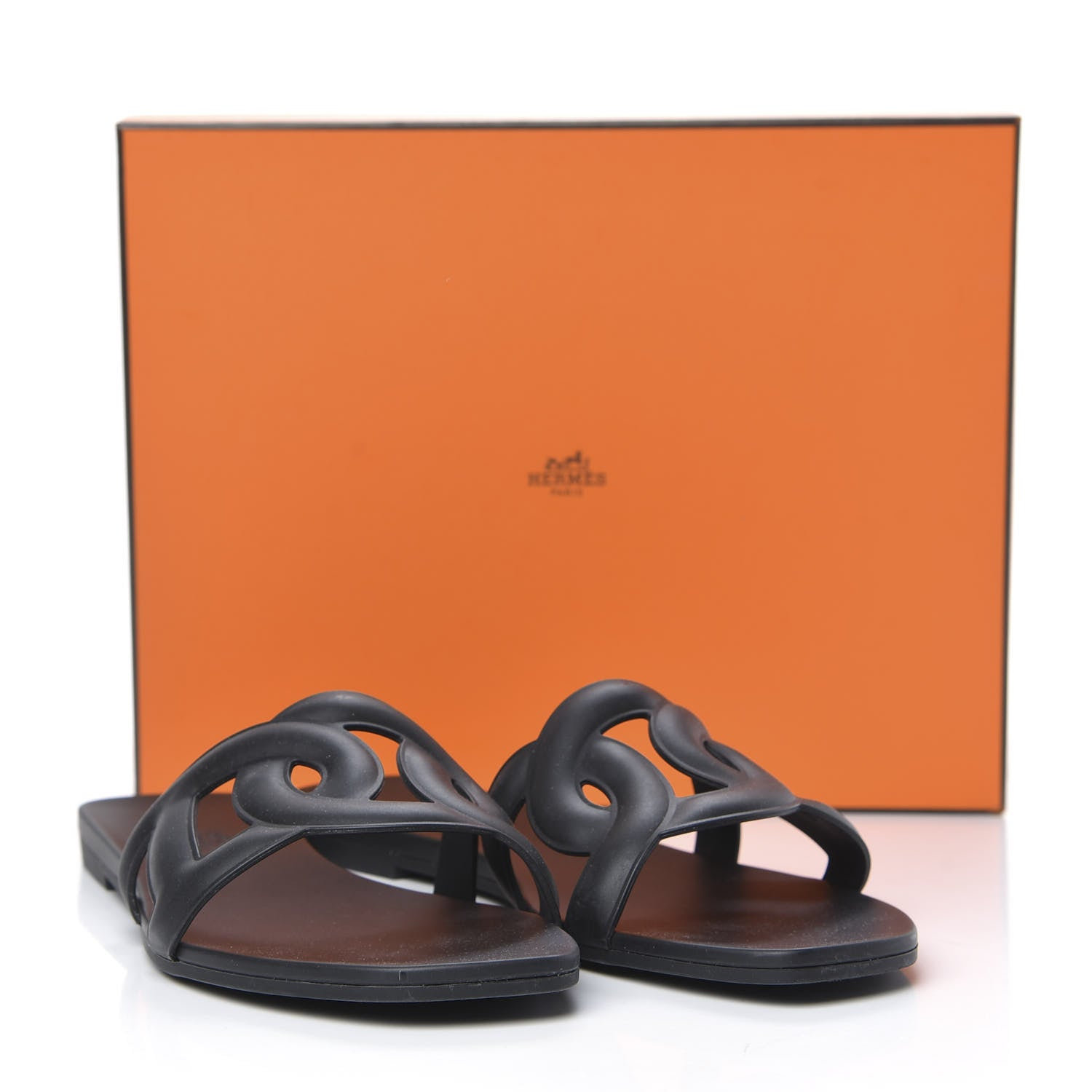 Hermes Rubber Aloha Sandals 40 Black 8 of 8