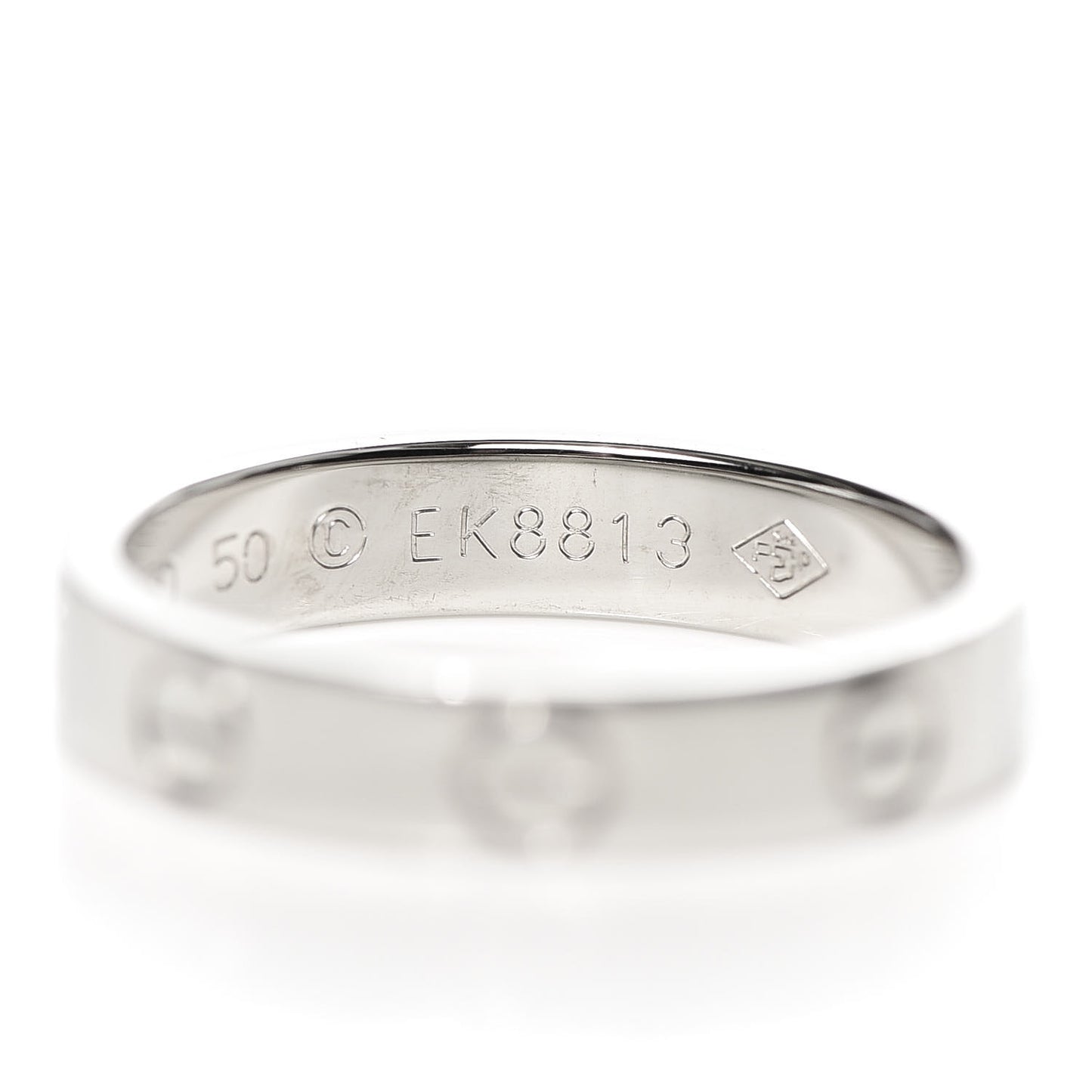 18K White Gold 3.5mm LOVE Wedding Band Ring 50 5.25