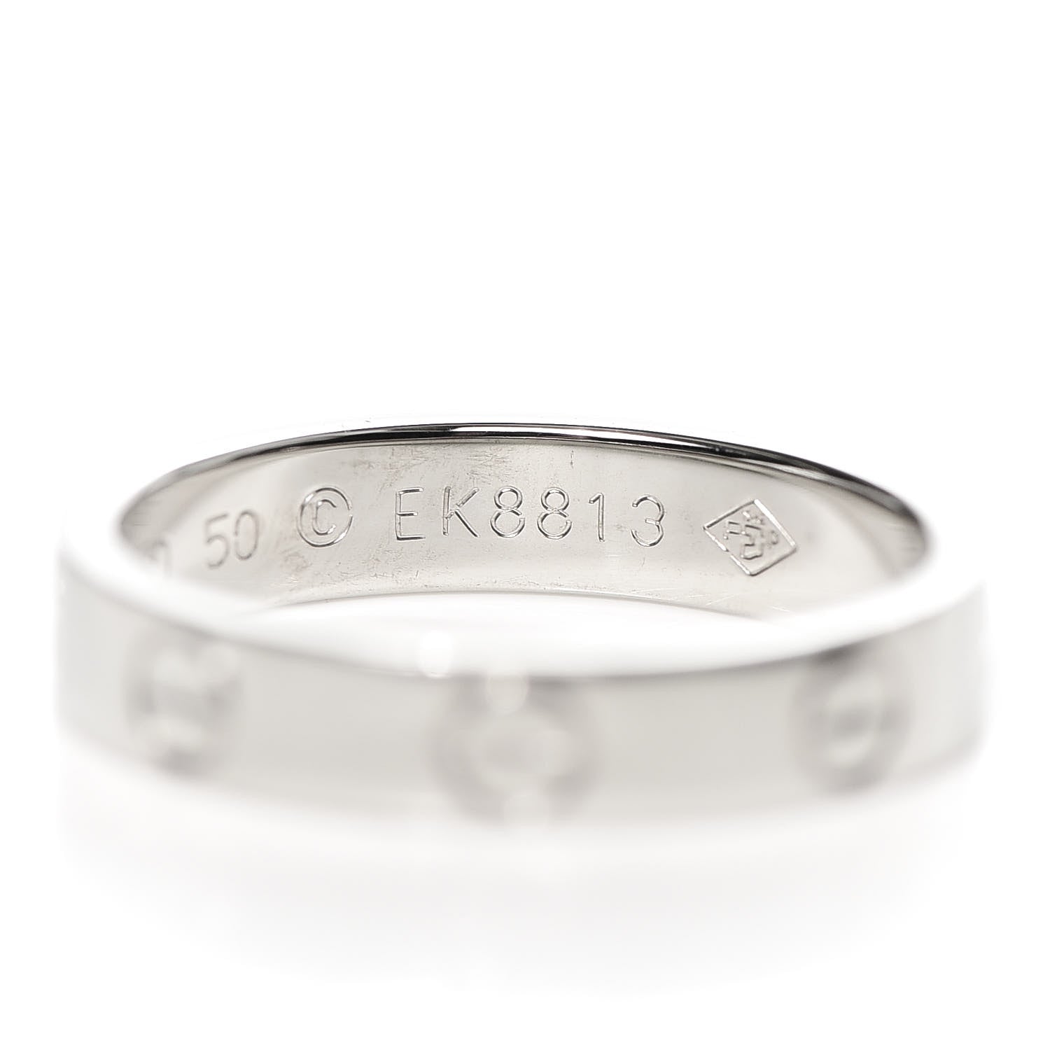 Cartier 18K White Gold 3.5mm LOVE Wedding Band Ring 50 5.25 6 of 7