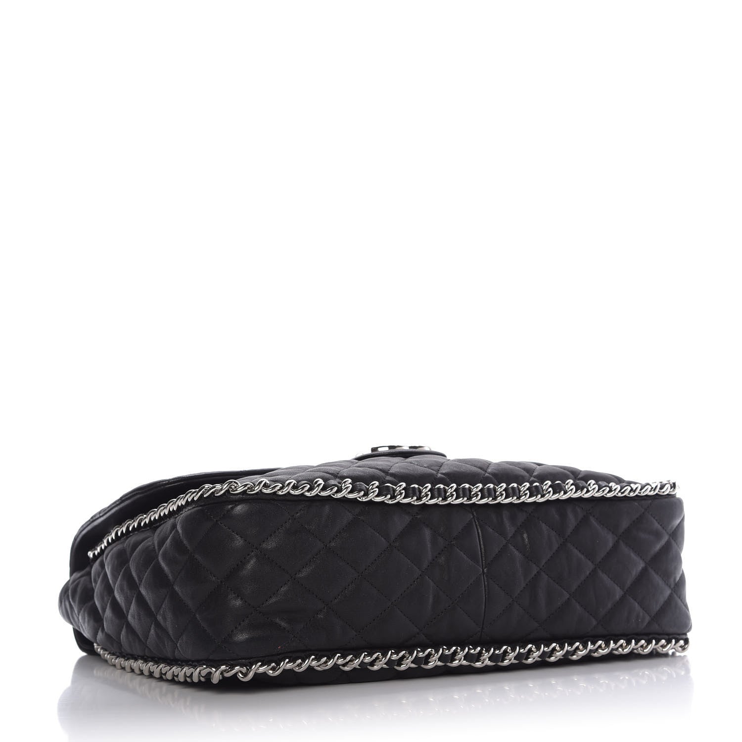 Chanel Washed Lambskin Quilted Maxi Chain Around Flap Black 4 of 10