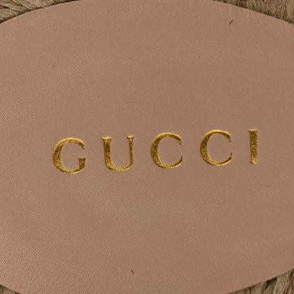 Gucci Nappa Matelasse Diagonal Floral Print GG Marmont Pilar Espadrille Slide Sandals 39 Ivory Pink 6 of 11