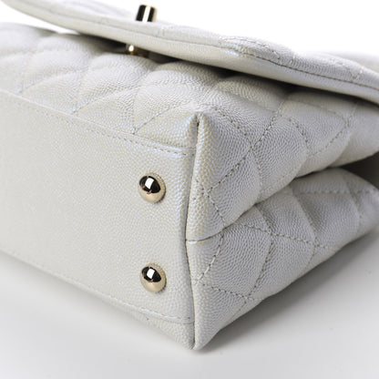 Chanel Iridescent Caviar Quilted Extra Mini Coco Handle Flap White 7 of 11