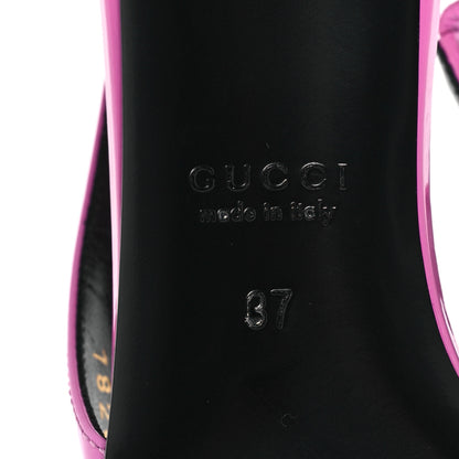 Gucci Patent Signoria 35mm Slingback Pumps 37 Libre Pink 7 of 10
